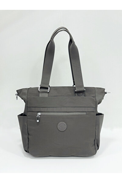 Çanta Trend Women's Multi-Eye Useful Water Resistant Satin Fabric Dark Gray Colored Cross Strap Hand and Shoulder Bag