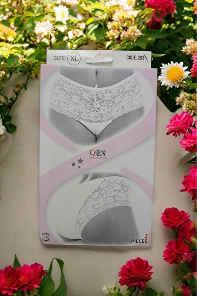 Dantelove Kadın Dantelli Yüksek Bel Fantezi Külot Farklı Desenli 2'li