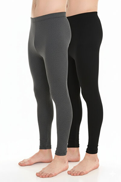 Isıl Termal | Süper 2'li ANTRASİT Ve SİYAH Termal Kışlık Erkek Tayt