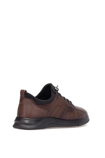 Ayakkabı Fuarı Ανδρικά παπούτσια Casual από γνήσιο δέρμα Elit SLBBR2029 καφέ