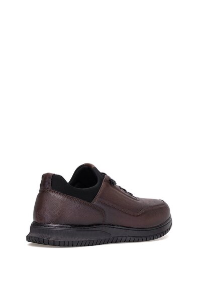 Ayakkabı Fuarı Ανδρικά παπούτσια Casual από γνήσιο δέρμα Elit SLBBR608 καφέ