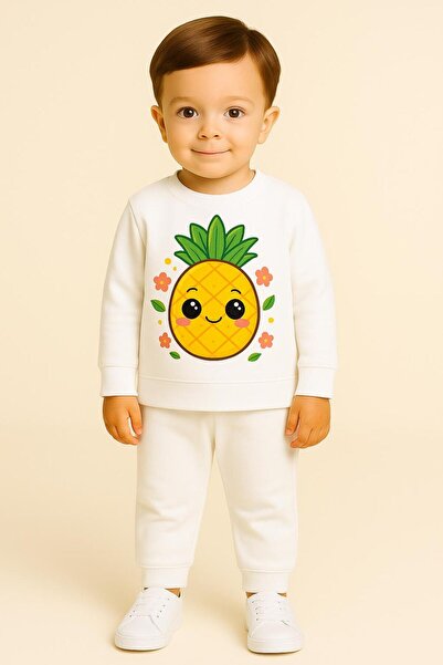 MODA Παιδικό σετ φόρμας με στάμπα ανανά, μακρυμάνικο, με λαιμόκοψη ποδηλάτου,...
