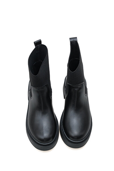 SEEM & BE Luisa Kumaş Detaylı Kadın Siyah Chelsea Bot