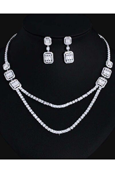 Generic مجموعة قلادة وأقراط