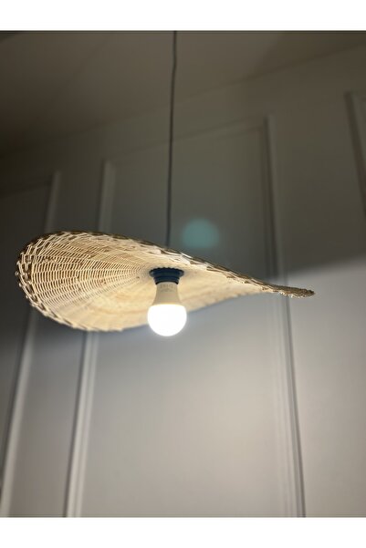 Zeron Home El Yapımı Bambu Örgü Sarkıt Avize – Doğal Form Tasarım Aydınlatma