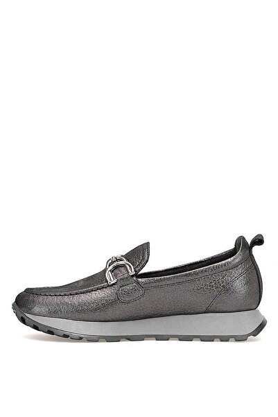 Mammamia D25Ka-7055 Women's Genuine Leather Casual Shoes Platinum