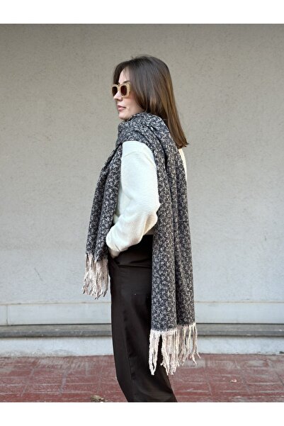 novon Scandinavian Exclusive Cashmere Touch Cashmere Textured Special Design Women's Scarf / Shawl (200 X 70 cm)