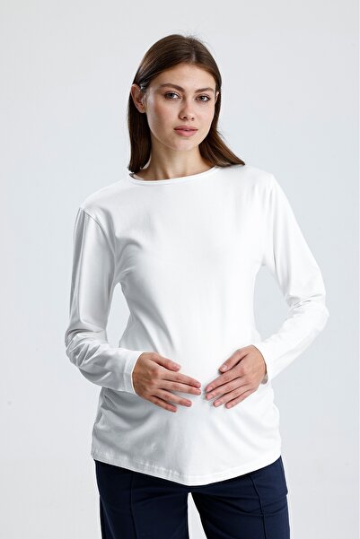KATLİN MATERNİTY WEAR Maternity Long-Sleeved Cotton T-Shirt