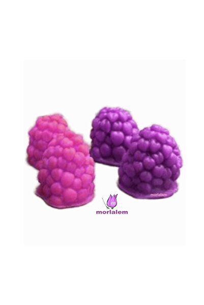 morlalem m 4'lü Tek Kalıpta Ahududu Böğürtlen Silikon Kalıp K-1465, Kokulu Ta...