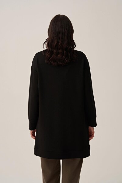 ALLDAY Siyah-Yumuşak Dokulu Nakışlı Sweatshirt