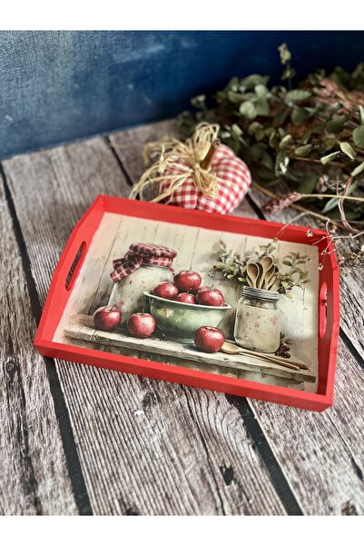 Bypinaryuksel Kitchen Patterned Mini Tray, Presentation Tray