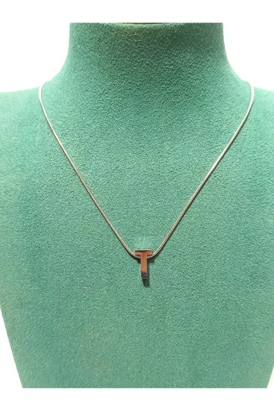 Monalisa Home قلادة فضية اللون فاخرة على شكل حرف ''T''