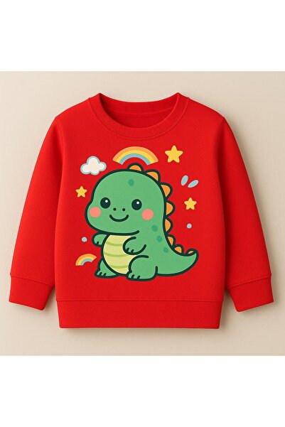 MODA Dječja majica sa dugim rukavima i okruglim izrezom sa dinosaurus printom...