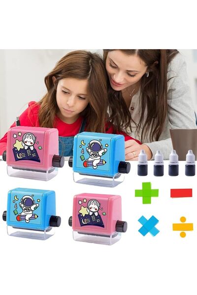 Generic Maths Roller Stamps | Digital Teaching, Adjustable Numbers, Quick Dry Ink, Reusable