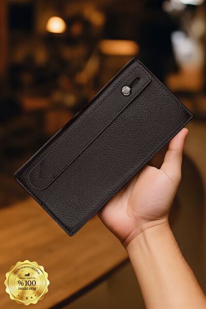 Frank Martin Petra Genuine Tan Wallet with Phone Compartment and Magnetic Hand Grip