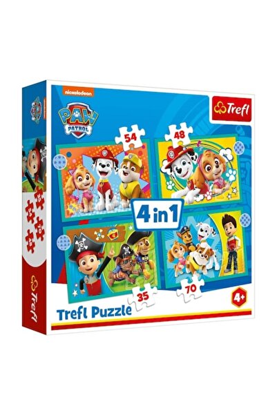 MYONNA IT & E- COMMERCE Set de puzzle-uri pentru copii, Trefl, 4 în 1, Patrula Cățelușilor, Multicolor, Vârsta 4+