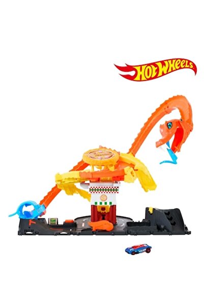 OEM Mattel Hot Wheels City Snake Attack Set de pistă cu mașină, multicolor, 3...