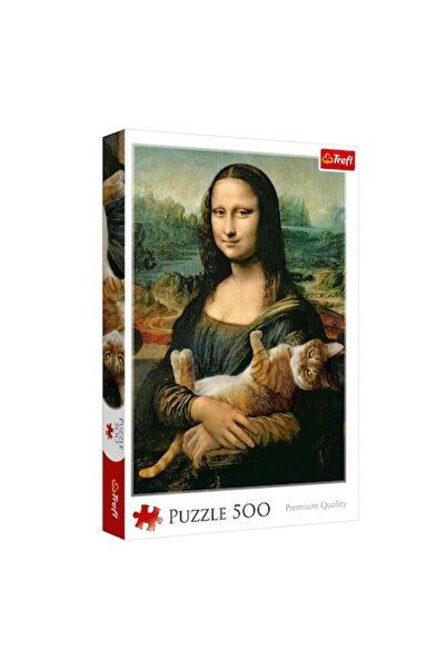 SHOPIENS Puzzle Trefl Gioconda Cu Pisica, 500 de Piese, Multicolor, MYONNA IT...