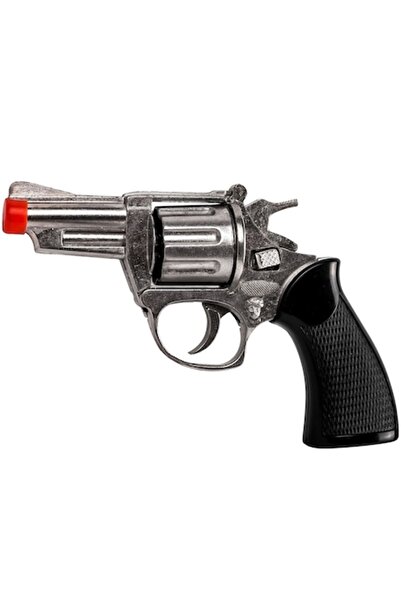 MYONNA IT & E- COMMERCE Metal Toy Revolver, 8 Caps, 14 cm, Black-Silver