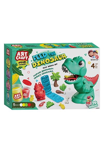 SHOPIENS Set Plastilina, Art Craft, Feed The Dinosaur, 5 Culori, Multicolor, MYONNA IT & E- COMMERCE ®
