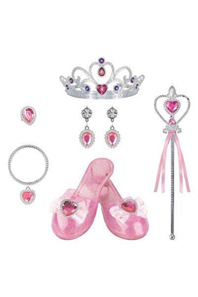 MYONNA IT & E- COMMERCE Princess Accessories Set, Pink Shoes, 6 Pieces, 3+ Years