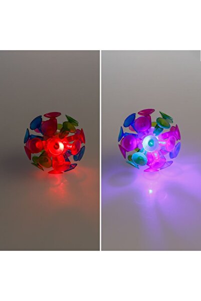 MYONNA IT & E- COMMERCE Multicolor Suction Ball with Lights, 5.5 cm, Plastic