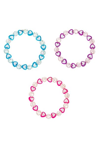 MYONNA IT & E- COMMERCE Brățări pentru copii, model inimă, set de 3, multicolore - MYONNA