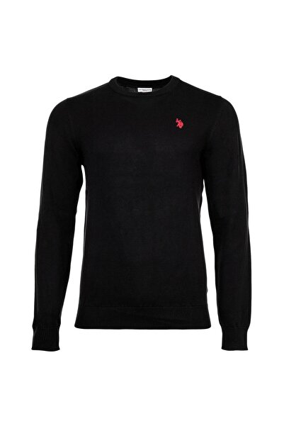 U.S. Polo Assn. Herren Strickpullover - Rundhals, Logo-Stickerei, Baumwolle