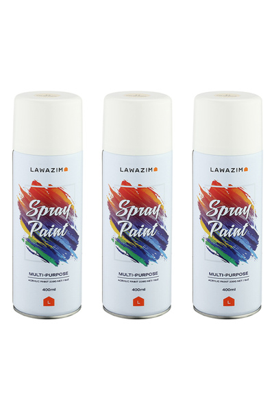 Lawazim Spray Paint Set 3 Piece - Multi-Surface 400ml Quick-Drying Paint for Indoor and Outdoor Use