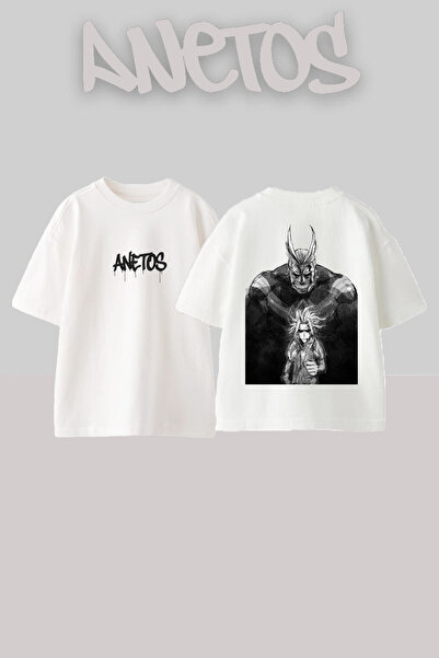 Anetos Boku Design ranac Štampano Pamuk beli Oversize kroj T-shirt