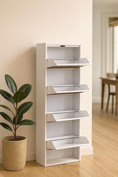 Karlı Home 4 LÜ AHŞAP DESENLİ METAL AYAKKABILIK