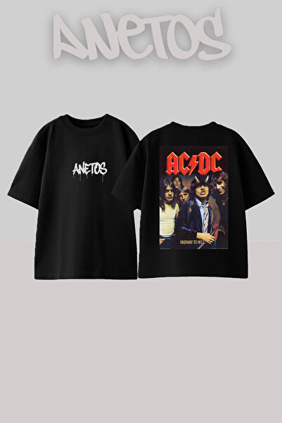 Anetos Μπλουζάκι Ad Dc 2 Design Back με τύπωμα Cotton Black oversized