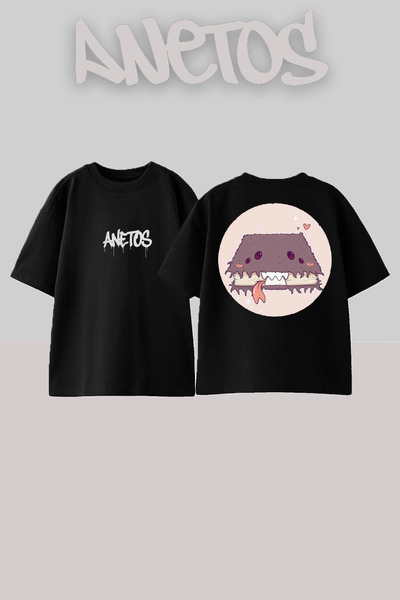 Anetos Spider Book Design Rucsac cu imprimeu Bumbac Negru supradimensionat tr...