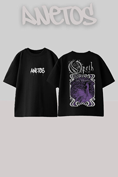 Anetos Μπλουζάκι Opeth 18 Design Back με τύπωμα Cotton Black oversized