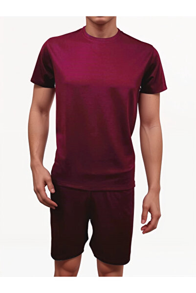 iza مجموعة ملابس رجالية منسقة باللون العنابي