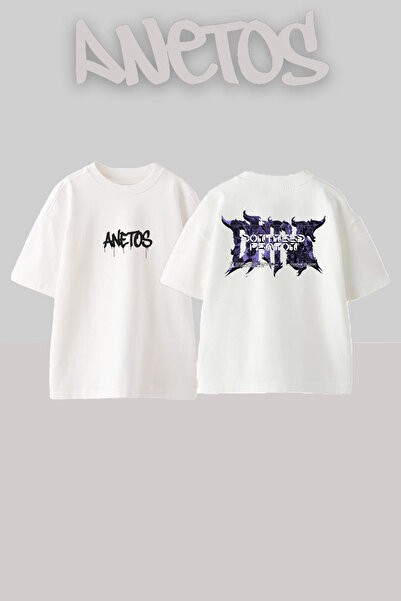 Anetos Μπλουζάκι Dontaeed Design Back με τύπωμα Cotton White oversized