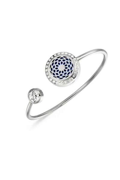 DROPY Brățară de aromaterapie cu uleiuri esențiale, model Floarea Vieții cu pietre, difuzor de arome, f