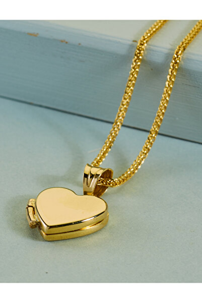 Nilvera Kuyumculuk 14 TAyar Altın Kapaklı Resimli Madalyon Kolye Ucu.Aydınlatmalı Şık Mücevher Kutusuyla Hediye