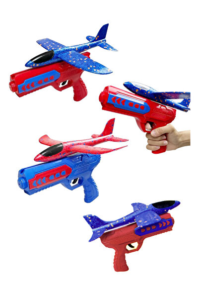 Generic Airplane launcher gun toy with colorful lights, the plane is made of cork