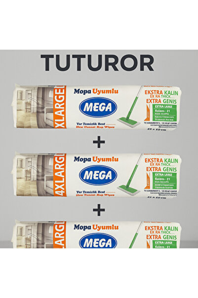 MEGA Set of 3 XL cloths, white soap, 40 pieces in a set. Compatible for mop