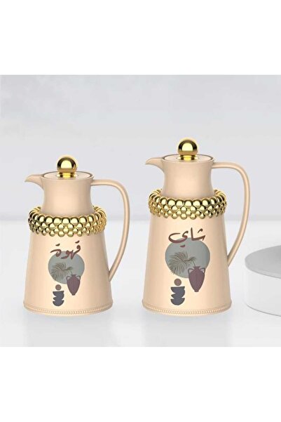 AL OSTORAH Legend Silver Tea and Coffee Thermos Set 0.7+1 Liter
