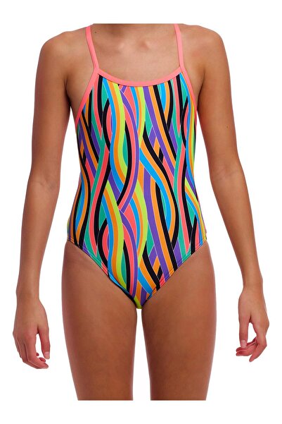 FUNKİTA Ss Curl Curl Girls' Thin Strap Swimsuit |   Colorful and Comfortable Design