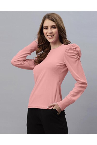 iza Peach Puff Sleeve Top