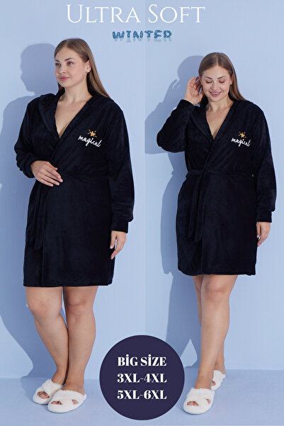 bigiyin رداء نسائي كبير الحجم من الصوف الشتوي فائق النعومة، رداء حمام كبير ال...