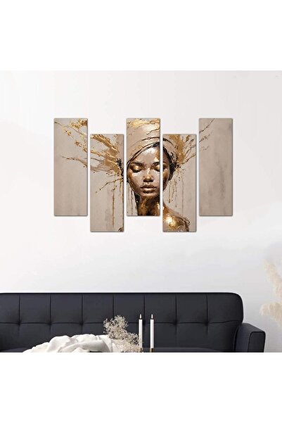 Generic Modern wall panel, drawing of a woman - 24515 - divided into five graduated pieces - 2