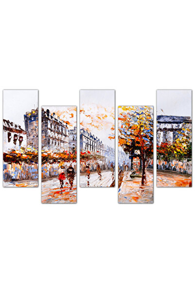 Generic Wall panel - printed artwork - The city and the people - 683 - divided into five graduated pieces - 2