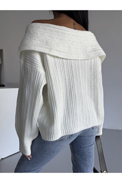 SolQ Tricotaj pentru femei Pulover Guler Madonna Potrivire confortabilă Snur special