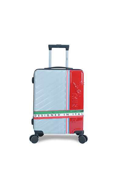 Mnuk SWAGGER Set of 3 Luggage| PC and ABS Hardside Trolley| Double 360° 4 Wheeler| 20/24/28-White Red