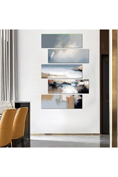 Generic Modern wall panel, artistic drawing of the sea - 24051 - divided into five graduated pieces - 2