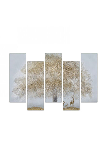 Generic Wall panel - Tree and deer - 300947 - divided into five graduated pieces - 2